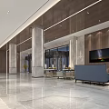 Modern Hall Hotel Lobby Front Desk Reception Hall Elevator Hall 3d model
