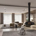 Serene Minimalist Interior With Wooden Sliding Screen Desk Chair Mirror And Natural Light