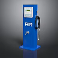 Public Blue Air Facility with Digital Display Screen Hose and Nozzle 3d model