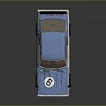 Vintage Blue And White Race Car With DUNLOP Logo Rear Spoiler And Alloy Wheels