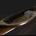 Handcrafted Wooden Boat Interior With Storage Box And Wood Grain Details