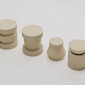 Set Of Natural Wooden Stools With Various Simple Modern Designs And Wood Finish
