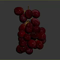 Fresh Ripe Red Grapes Bunch With Juicy Berries On Dark Background