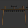Minimalist Wooden Table Furniture With Black Supports And Sturdy Legs