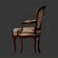 Vintage Accent Chair With Wooden Carved Frame And Floral Fabric Upholstery