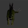 Green Stegosaurus Dinosaur 3D Model With Back Plates And Tail Spikes 3d model
