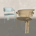 Modern Transparent Acrylic Leisure Chairs With Light And Beige Sleek Design