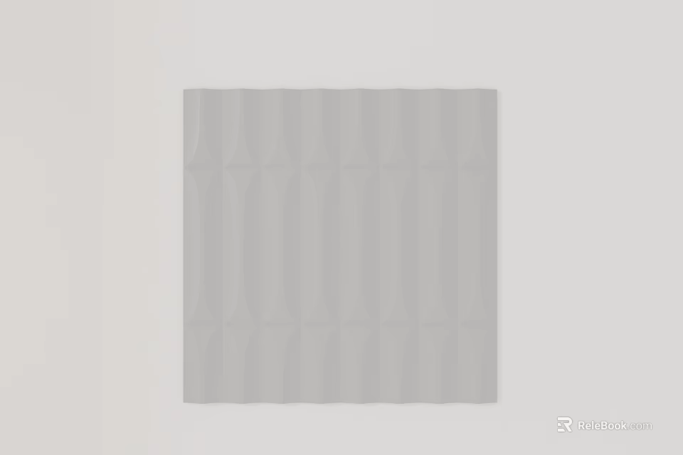 Intricate Gray Carved Panel With Vertical Textured Patterns For Interior Decor 3d model 