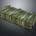 Green Wooden Crate With Vintage Design Textured Surface And Metal Hardware