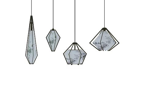 New Chinese Chandelier 3d model