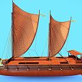 Modern boat wooden boat 3d model