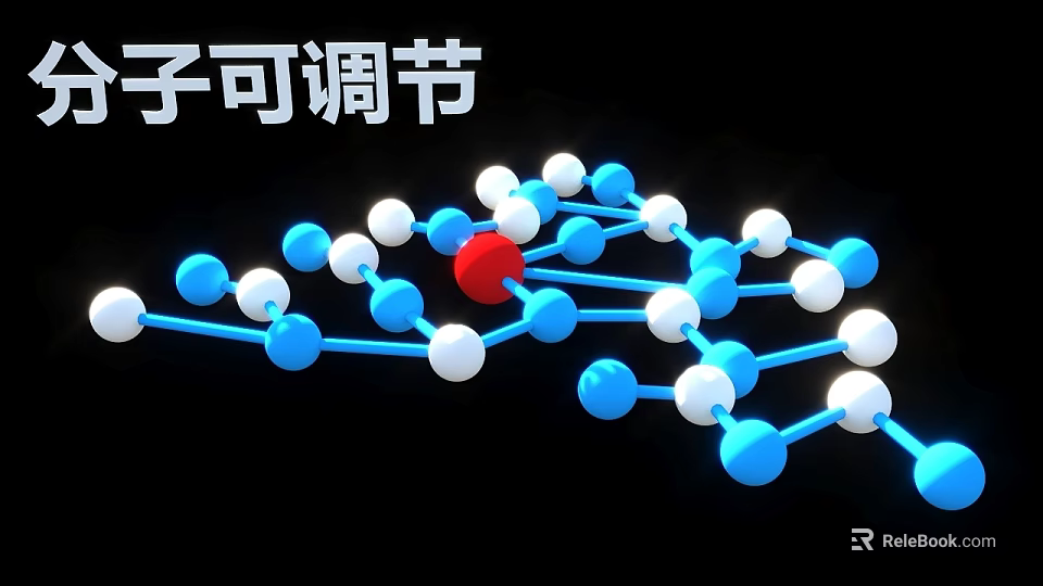 Organ and Hair Molecular Structure Model with Colored Atoms and Connecting Bonds 3d model 