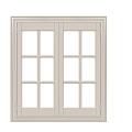 Solid wood glass lattice window 3d model