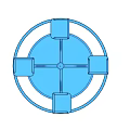Blue Circular Merry Go Round Play Equipment With Four Seats For Children