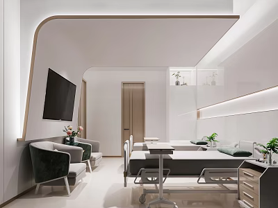 Modern Hospital Outpatient Clinic Interior With Waiting Area And Medical Furniture 3d model