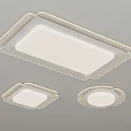 Modern White Ceiling Lights with Rectangular and Circular Shapes and Decorative Edges