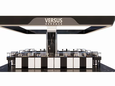 Versus Versace Jewelry Store With Modern Display Counters And Luxury Jewelry Displays 3d model