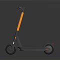 Modern Electric Scooter With Gray Frame Yellow Accents And Black Wheels