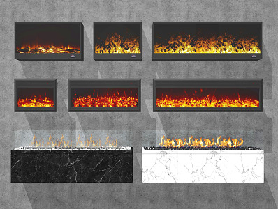 Modern Fireplace 3d model