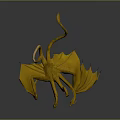 Golden Three Headed Dragon Fantasy Game Movie Character With Wings And Tails