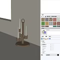 Modern Brass Candle Holder With Four Candles Circular Base And Ring Design