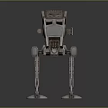 Mechanical Sci Fi Robot Character With Four Metal Legs And Industrial 3D Design