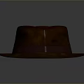 Classic Brown Fedora Hat Featuring Leather Band And Wide Brim Design