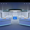 Modern Control Room Command Center 3d model