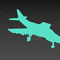 Vintage Metal Airplane Model With Worn Surface Detailed Wings And Landing Gear On Black Background