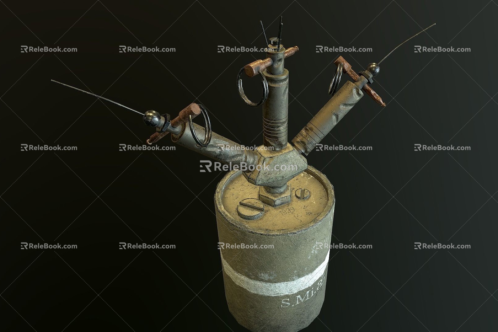 German Grenade Weapons German World War II Grenade Mine Grenade Equipment Equipment 3d model