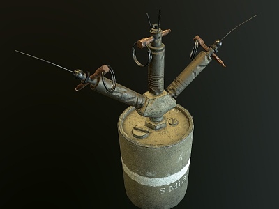 German Grenade Weapons German World War II Grenade Mine Grenade Equipment model