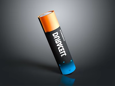 Duracell Orange And Blue Cylindrical Battery As Essential Hardware Tool With Reliable Performance 3d model
