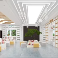 Simple White Library Book Modeling Tree Book Modeling Wall Hanging Word Hanging Book Modeling Bookcase 3d model