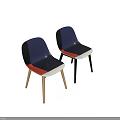 Modern Leisure Chairs In Beige And Black With Wooden Legs And Minimalist Design