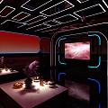 KTV Entertainment Venue With Electro Dance Stage LED Screen Neon Lights And Private Karaoke Rooms
