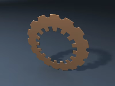 Brown Gear Shaped Sculpture Carving With Intricate Artistic Design 3d model