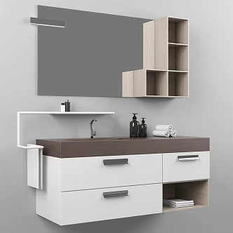 Modern Bathroom Mirror Cabinet Combination Modern Bathroom Mirror Bathroom Cabinet Faucet Washbasin Home Furniture 3d model