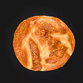 Freshly Baked Golden Brown Braided Bread With Sesame Seeds And Appetizing Texture