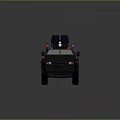 Police Armored Military Vehicle With Roof Antennas Red Blue Lights And Equipment