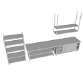 Modern Metal Storage Furniture Including Floor Standing Racks And Wall Mounted Shelves