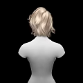 3D Female Game and Movie Character With Blonde Curly Hair Featureless Face Upper Body