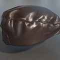 Classic Brown Leather Hat With Sleek Design And Shiny Smooth Finish 3d model