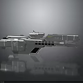 Futuristic Weapon Advanced Metallic Design Detailed 3D Model With Multiple Components Silver Finish 3d model
