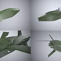 Green Military Weapon Aircraft With Multiple Angles And Tactical Design Features 3d model