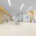 Modern Bank Lobby Interior With Spacious Design Service Counter And Self Service Kiosks
