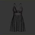Elegant Black Dress With Cross Straps And Lace Decorations Sheer Skirt Design