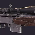 Classic Rifles with Wooden Stock and Scope Vintage Design Elements