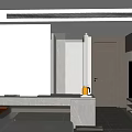 Modern Hotel Guest Room Interior With Comfortable Bed Nightstand And Table Lamp