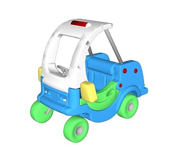 Modern toy car children's four-wheel small saloon car trolley sliding bicycle naughty castle playground toy car kindergarten princess car torsion assist walker 3d model