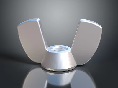 Modern Silver Metal Headphone Speaker Symmetrical Wing Shaped Base Smooth Surface With Reflection Design 3d model